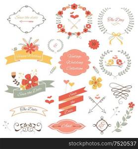 A vector illustration of wedding icon sets