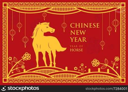 A vector illustration of Year of Horse design for Chinese New Year celebration
