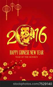 A vector illustration of year of monkey design for Chinese New Year celebration