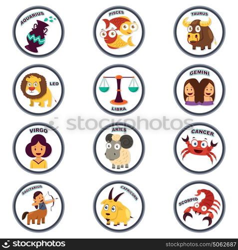 A vector illustration of Zodiac in Cartoon Style