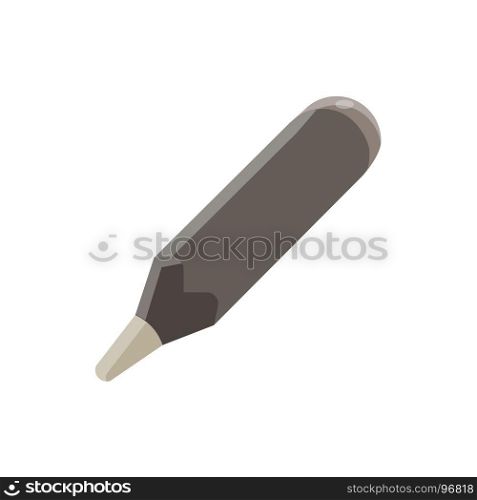 A vector illustration with a simple pencil. Black writing tools on the background of outline the
