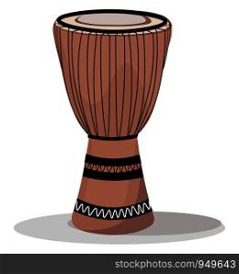 A very big traditional African drum which is ready to play vector color drawing or illustration