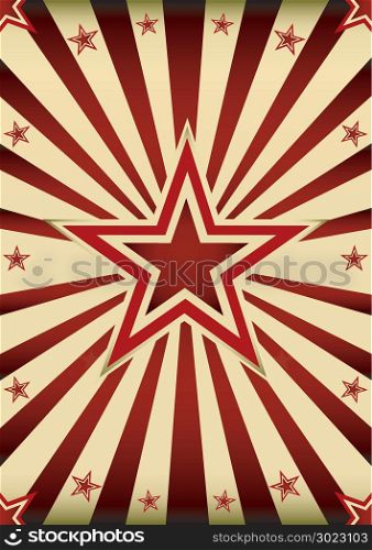 A vintage sunbeams background with a big star in the center