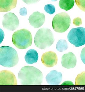 A watercolor painted splash circles on white background pattern. watercolor painted splash circles