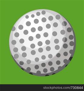A White Ball with lot of circles printed on it in green background vector color drawing or illustration.