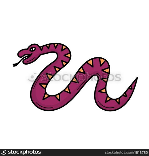 A witch&rsquo;s snake for witchcraft rituals. Mystic. Halloween. Doodle style illustration