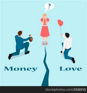 A woman can not choose a man. Difficult romantic choice: rich or man with love?