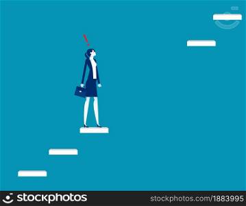 A woman lost the stairs to move up