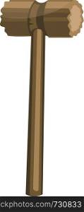 A Wood hammer for kitchen purpose vector color drawing or illustration.