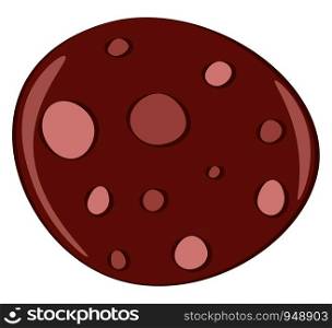 A yummy salami in brown color, vector, color drawing or illustration.