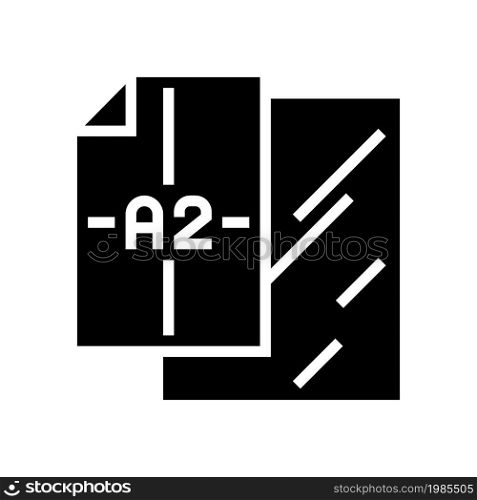a2 format for poster printing glyph icon vector. a2 format for poster printing sign. isolated contour symbol black illustration. a2 format for poster printing glyph icon vector illustration