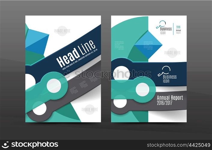A4 flyer or annual report layout geometric shape design. Multipurpose A4 flyer or annual report layout. Various geometric shapes design. A4 size page