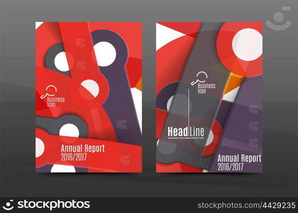 A4 flyer or annual report layout geometric shape design. Multipurpose A4 flyer or annual report layout. Various geometric shapes design. A4 size page