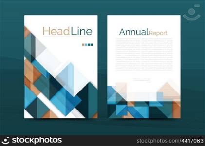 A4 front page business identity for annual report, Corporate brochure leaflet and abstract geometric background with headline