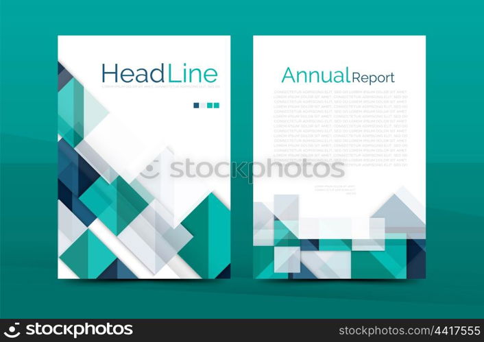 A4 front page business identity for annual report, Corporate brochure leaflet and abstract geometric background with headline