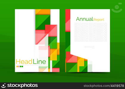 A4 front page business identity for annual report, Corporate brochure leaflet and abstract geometric background with headline