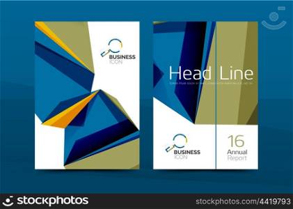 A4 front page business identity for annual report, Corporate brochure leaflet and abstract geometric background with headline