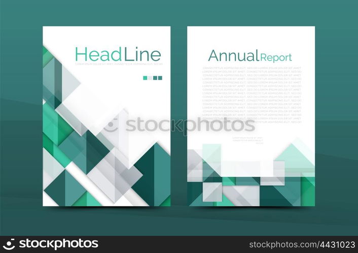 A4 front page business identity for annual report, Corporate brochure leaflet and abstract geometric background with headline