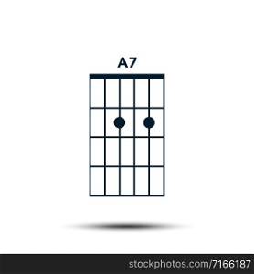 A7, Basic Guitar Chord Chart Icon Vector Template