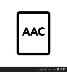 AAC file icon line isolated on white background. Black flat thin icon on modern outline style. Linear symbol and editable stroke. Simple and pixel perfect stroke vector illustration.