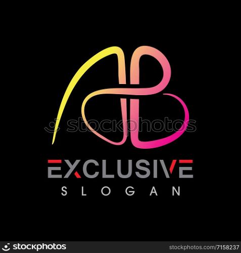 AB Letter Logo Design exclusive with background Vector Illustration