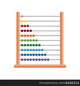 Abacus calculating tool isolated on white background. Abacus toy for children education. Vector stock