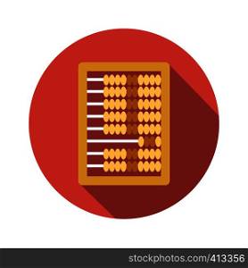 Abacus calculation flat icon isolated on white background. Abacus calculation flat icon
