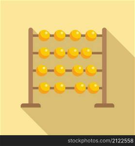 Abacus calculator icon flat vector. Math toy. Number counting. Abacus calculator icon flat vector. Math toy