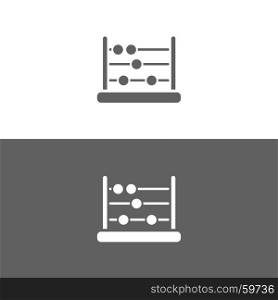 Abacus icon on dark and white background
