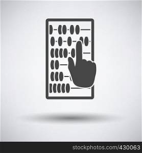 Abacus Icon on gray background, round shadow. Vector illustration.