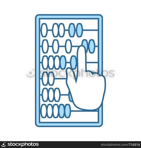 Abacus Icon. Thin Line With Blue Fill Design. Vector Illustration.