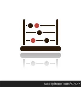 Abacus icon with reflection on a white background