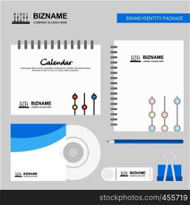 Abacus Logo, Calendar Template, CD Cover, Diary and USB Brand Stationary Package Design Vector Template