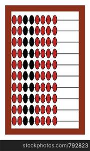 Abacus math, illustration, vector on white background.