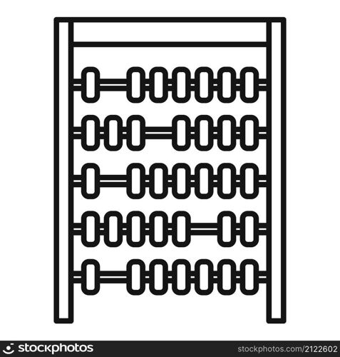 Abacus number icon outline vector. Math calculator. Wooden toy. Abacus number icon outline vector. Math calculator