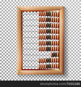 Abacus Set Vector. Realistic Illustration Of Classic Wooden Old Abacus. Arithmetic Tool Equipment. Isolated On Transparent Background. Abacus Set Vector. Realistic Illustration Of Classic Wooden Old Abacus. Arithmetic Tool Equipment. Isolated