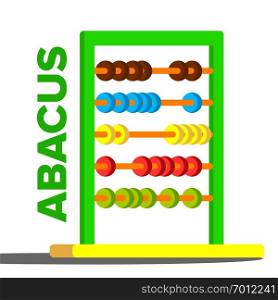 Abacus Toy Vector. Colorful Education Icon. School, Mathematics. Isolated Cartoon Illustration. Abacus Toy Vector. Colorful Education Icon. School, Mathematics. Isolated Flat Cartoon Illustration