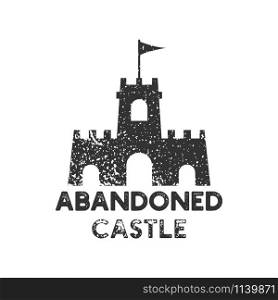Abandoned castle logo icon design template vector illustration. Abandoned castle logo icon design template vector