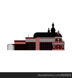Abbey vector architecture ancient building illustration. Flat vector church