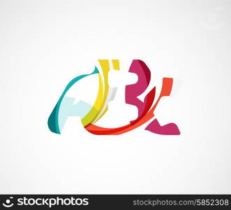 Abc company logo. Vector illustration. Made of overlapping wave elements, abstract composition. Font business icon concept