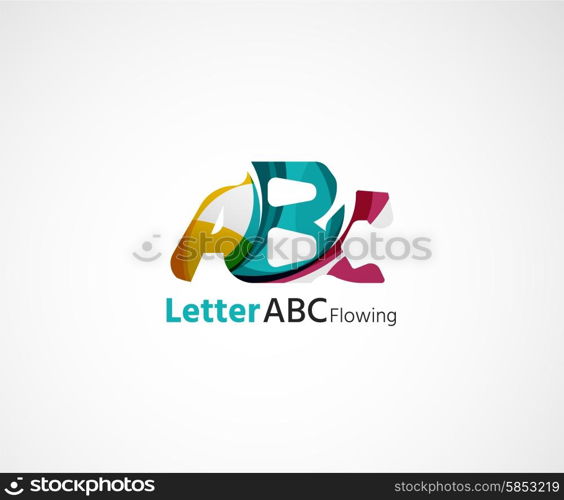 Abc company logo. Vector illustration. Made of overlapping wave elements, abstract composition. Font business icon concept