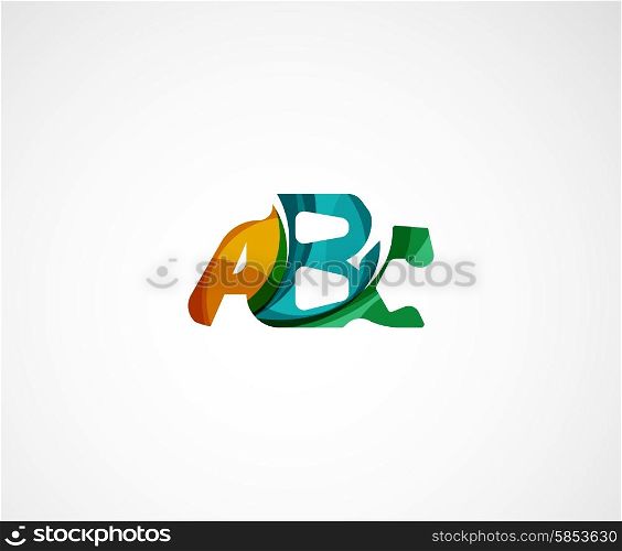Abc company logo. Vector illustration. Made of overlapping wave elements, abstract composition. Font business icon concept