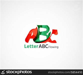 Abc company logo. Vector illustration. Made of overlapping wave elements, abstract composition. Font business icon concept