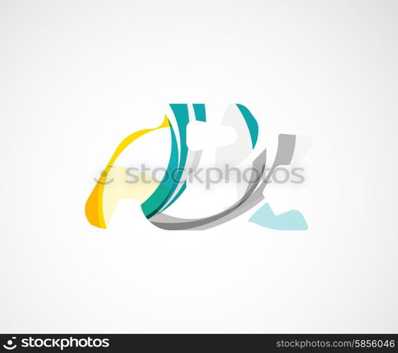 Abc company logo. Vector illustration. Made of overlapping wave elements, abstract composition. Font business icon concept