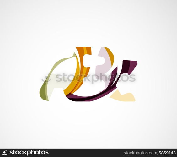 Abc company logo. Vector illustration. Made of overlapping wave elements, abstract composition. Font business icon concept