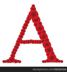 ABC from red roses, Beautiful vector illustration