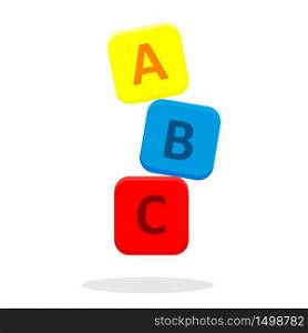 ABC icon on a rectangular box arranged in vector