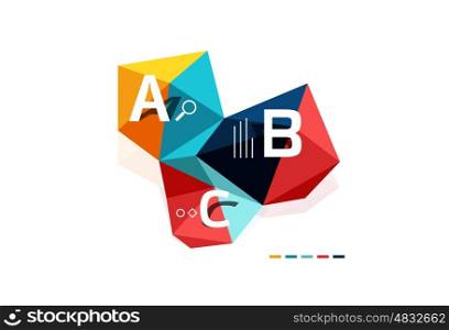 ABC infographics vector, geometric low poly abstract design