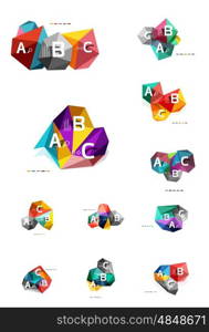 ABC infographics vector, geometric low poly abstract design