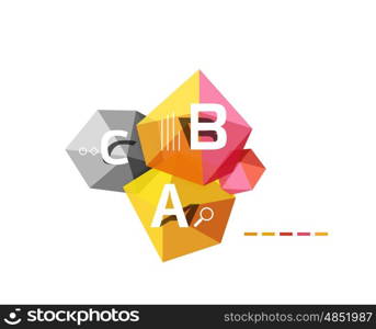 ABC infographics vector, geometric low poly abstract design